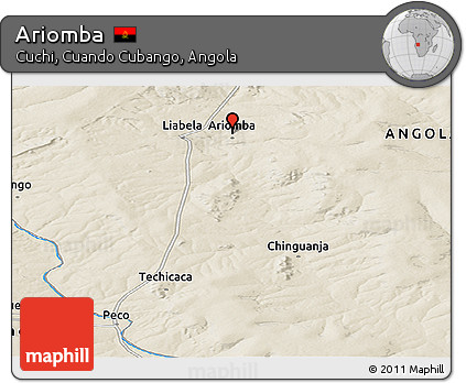 Shaded Relief Panoramic Map of Ariomba