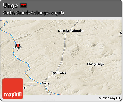 Shaded Relief Panoramic Map of Ungo