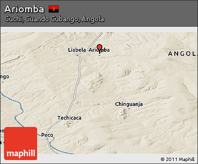 Shaded Relief Panoramic Map of Ariomba