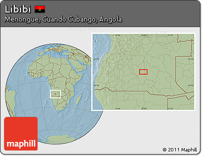 Savanna Style Location Map of Libibi, hill shading