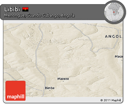 Shaded Relief Panoramic Map of Libibi