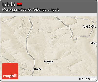 Shaded Relief Panoramic Map of Libibi