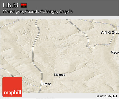 Shaded Relief Panoramic Map of Libibi