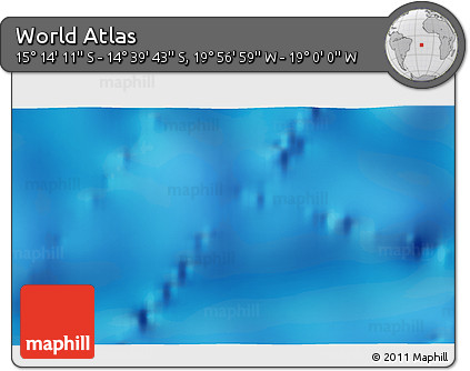 Physical 3D Map of the Area around 14° 56' 57" S, 19° 28' 30" W