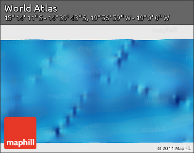 Physical 3D Map of the Area around 14° 56' 57" S, 19° 28' 30" W