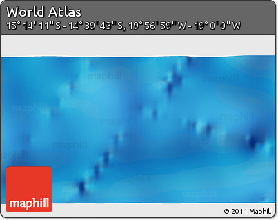 Physical 3D Map of the Area around 14° 56' 57" S, 19° 28' 30" W