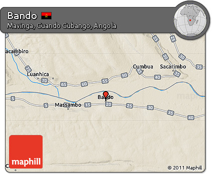 Shaded Relief Map of Bando