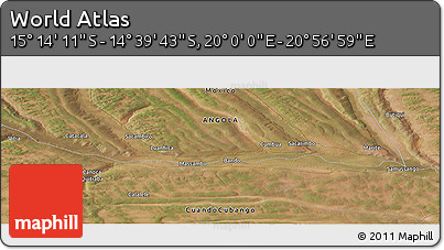 Satellite Panoramic Map of the Area around 14° 56' 57" S, 20° 28' 30" E