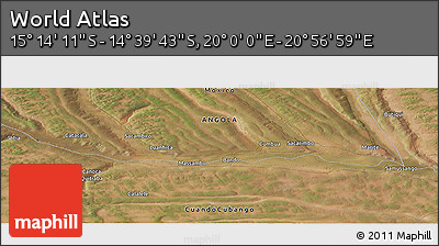 Satellite Panoramic Map of the Area around 14° 56' 57" S, 20° 28' 30" E