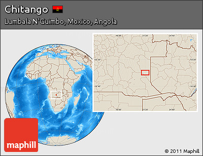 Shaded Relief Location Map of Chitango