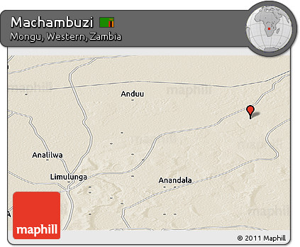 Shaded Relief Panoramic Map of Machambuzi