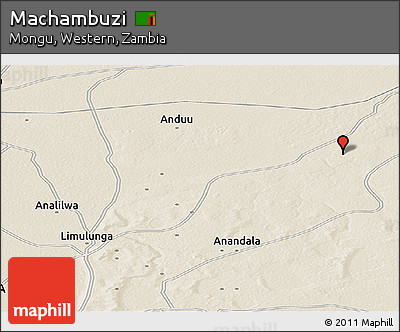 Shaded Relief Panoramic Map of Machambuzi