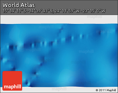 Physical 3D Map of the Area around 14° 56' 57" S, 23° 43' 30" W
