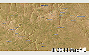 Satellite 3D Map of the area around 14° 56' 57" S, 24° 43' 30" E