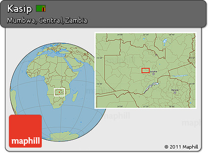Savanna Style Location Map of Kasip