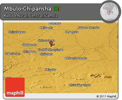 Physical Panoramic Map of Mbulo-Chipansha