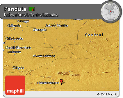 Physical Panoramic Map of Pandula