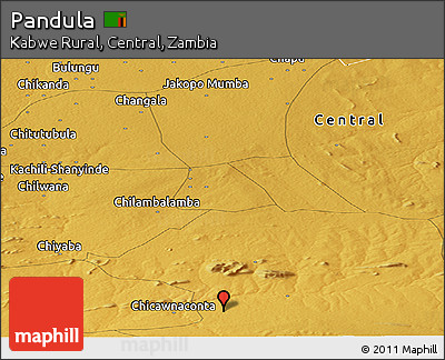 Physical Panoramic Map of Pandula