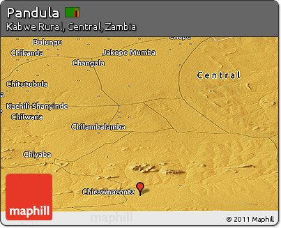 Physical Panoramic Map of Pandula