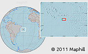 Gray Location Map of the area around 14° 56' 57" S, 29° 40' 29" W, hill shading