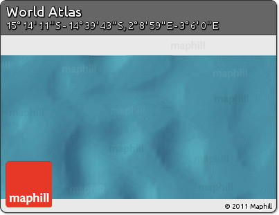 Satellite 3D Map of the Area around 14° 56' 57" S, 2° 37' 30" E