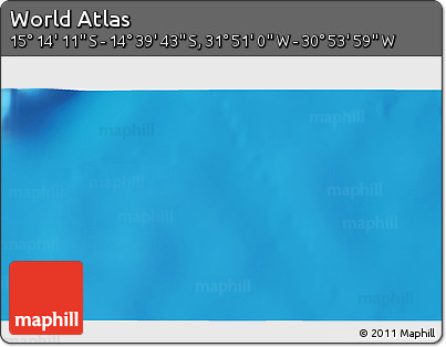 Physical 3D Map of the Area around 14° 56' 57" S, 31° 22' 30" W