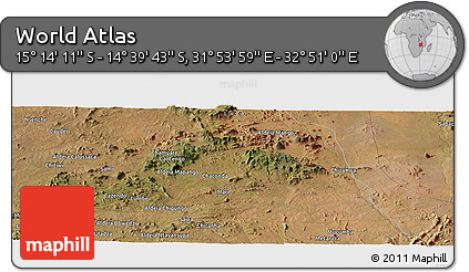 Satellite Panoramic Map of the Area around 14° 56' 57" S, 32° 22' 30" E