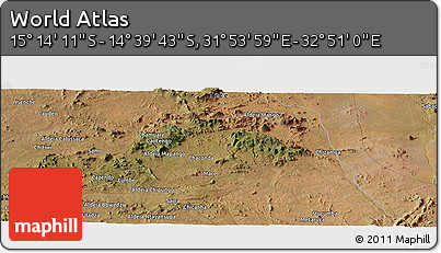 Satellite Panoramic Map of the Area around 14° 56' 57" S, 32° 22' 30" E