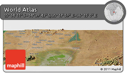 Satellite Panoramic Map of the Area around 14° 56' 57" S, 35° 46' 29" E