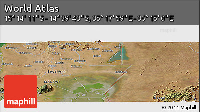 Satellite Panoramic Map of the Area around 14° 56' 57" S, 35° 46' 29" E