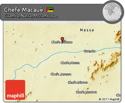 Physical 3D Map of Chefe Macaué