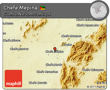 Physical 3D Map of Chefe Mepina
