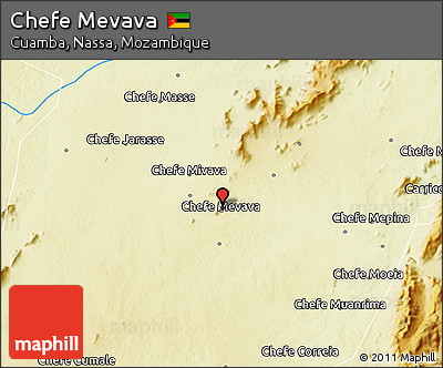 Physical 3D Map of Chefe Mevava