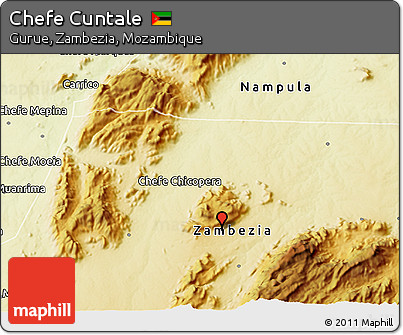 Physical 3D Map of Chefe Cuntale