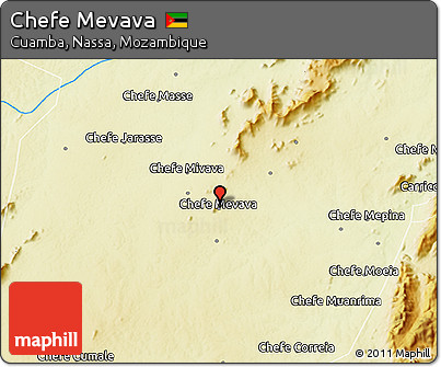 Physical 3D Map of Chefe Mevava
