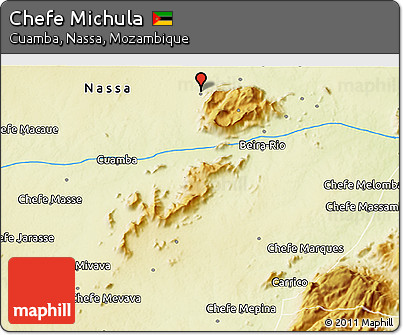 Physical 3D Map of Chefe Michula