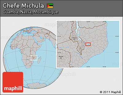 Gray Location Map of Chefe Michula