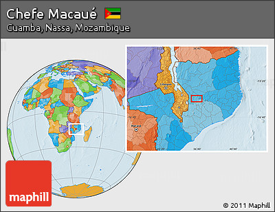 Political Location Map of Chefe Macaué