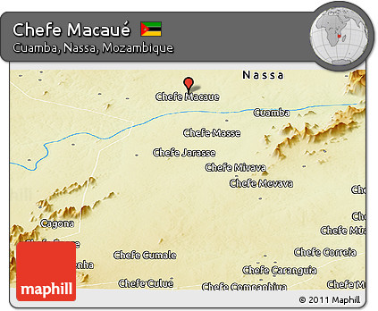 Physical Panoramic Map of Chefe Macaué