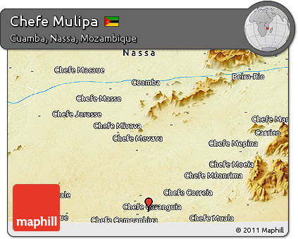 Physical Panoramic Map of Chefe Mulipa