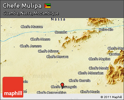 Physical Panoramic Map of Chefe Mulipa