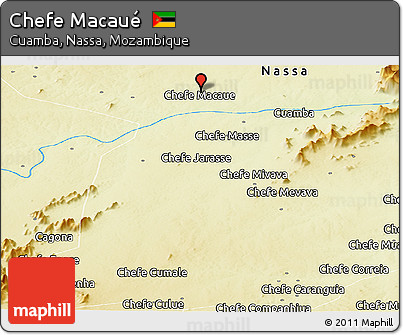Physical Panoramic Map of Chefe Macaué