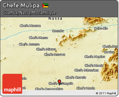 Physical Panoramic Map of Chefe Mulipa