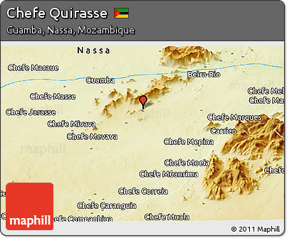 Physical Panoramic Map of Chefe Quirasse
