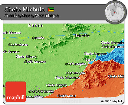 Political Panoramic Map of Chefe Michula