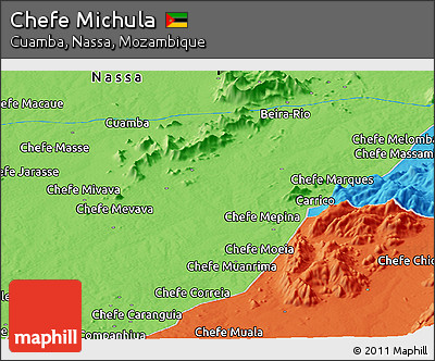 Political Panoramic Map of Chefe Michula