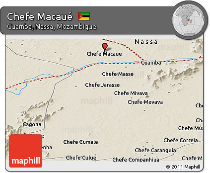 Shaded Relief Panoramic Map of Chefe Macaué