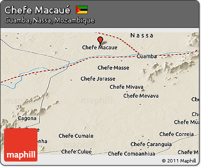 Shaded Relief Panoramic Map of Chefe Macaué