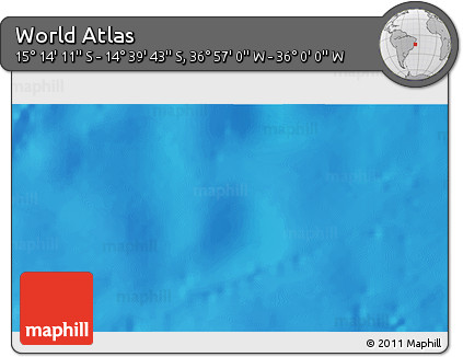 Physical 3D Map of the Area around 14° 56' 57" S, 36° 28' 30" W