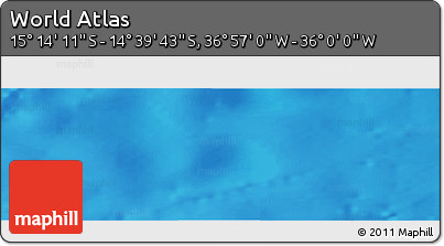 Physical Panoramic Map of the Area around 14° 56' 57" S, 36° 28' 30" W